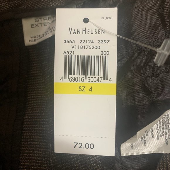 NWT VAN HEUSEN STUDIO STRETCH EXTENSIBLE STUDIO FIT BROWN SPECK STRAIGHT LEG 4 - Picture 7 of 9